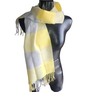 Cash Allure Yellow and Grey Checkered Scarf